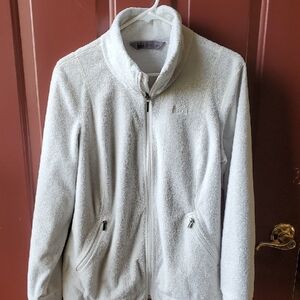 REI Women's Pale Green Cowl Neck Full Zip Plush Fleece  Sweater